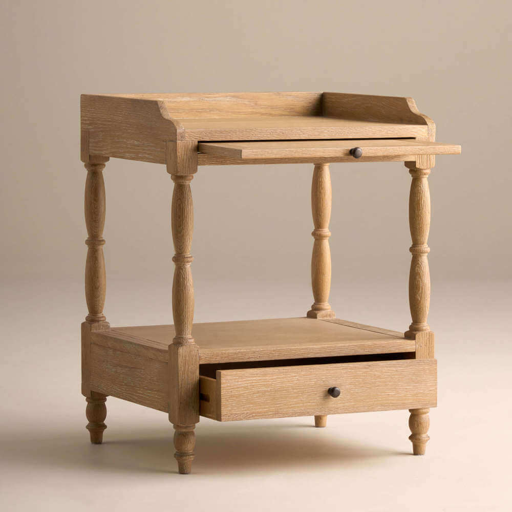 Lyon Bedside Table, Weathered Oak